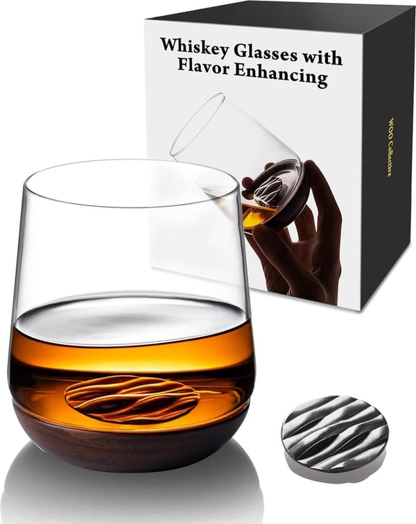 Premium Whiskey Glass with Flavor Enhancer - Gift for Him