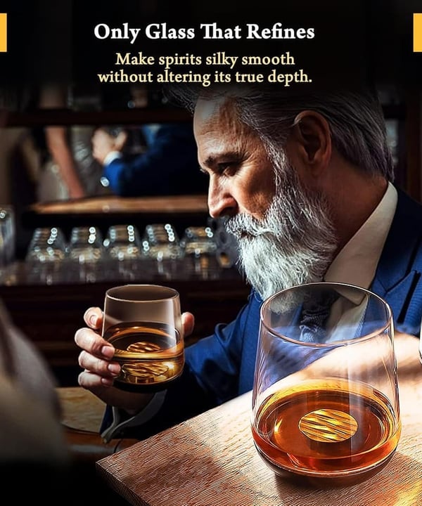 Premium Whiskey Glass with Flavor Enhancer - Gift for Him