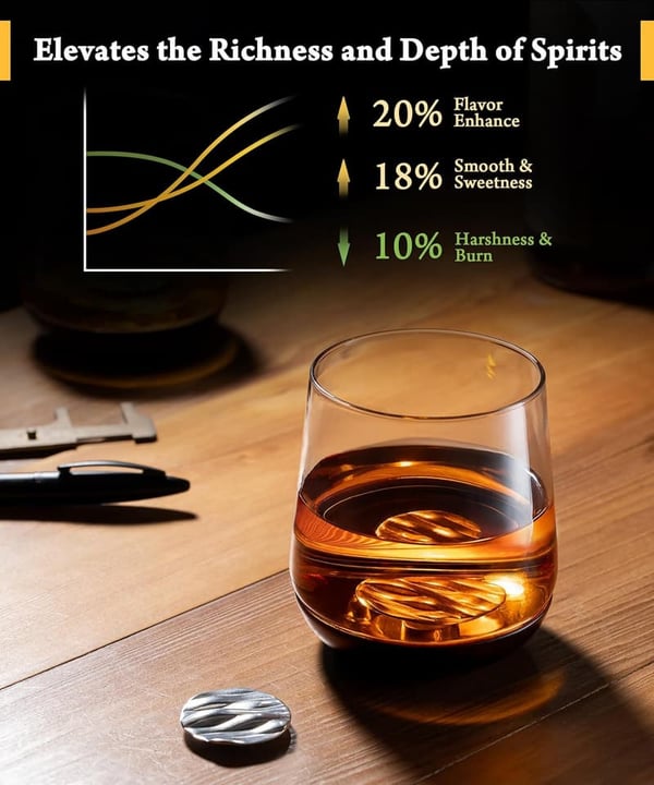 Premium Whiskey Glass with Flavor Enhancer - Gift for Him