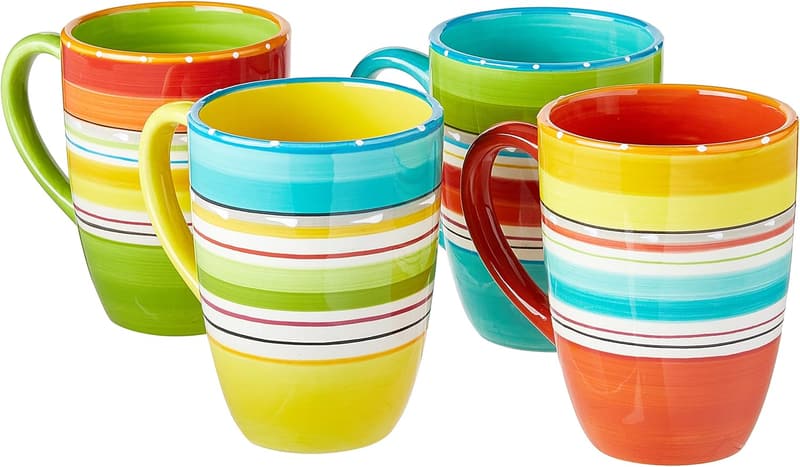Colorful Ceramic Mugs Set of 4 - 20 oz Fiesta Drinkware