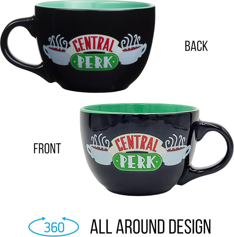 Oversized Central Perk Black Ceramic Mug - 24 Oz