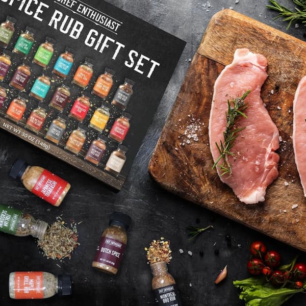Gourmet Seasoning Gift Set for Father's Day - 24 Unique Samplers