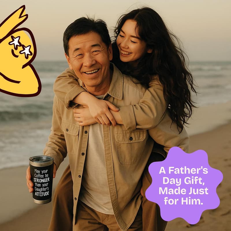 Father's Day 20 oz Black Tumbler - From Daughter