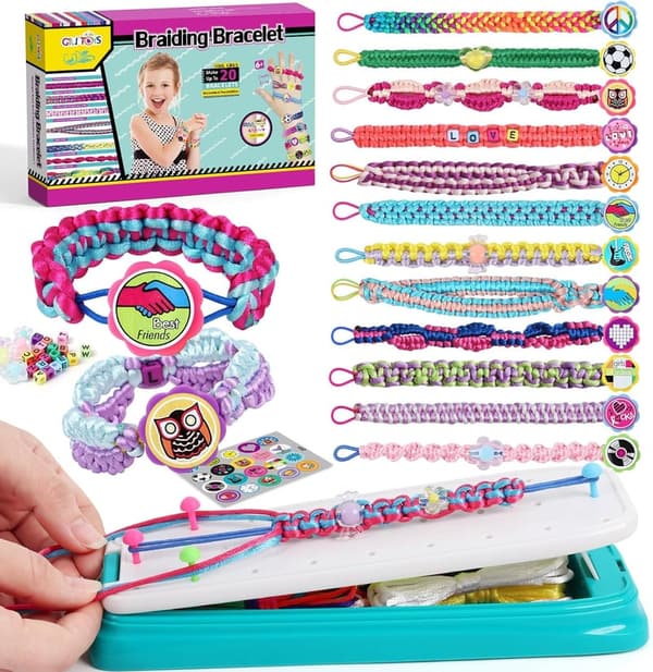 Friendship Bracelet Making Kit for Girls Age 8-12 - DIY Craft Set