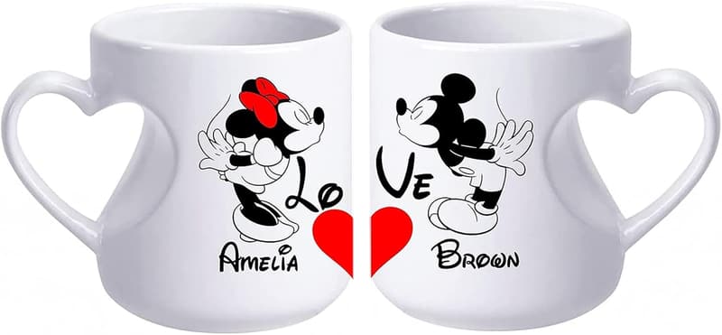Personalized Porcelain Mug Set for Couples’ Engagement/Wedding