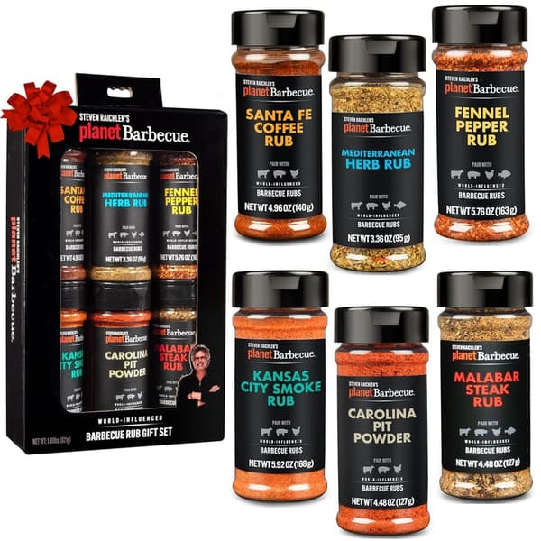 Gourmet BBQ Rubs & Spices Gift Box – 6 Pack Grilling Set for Men