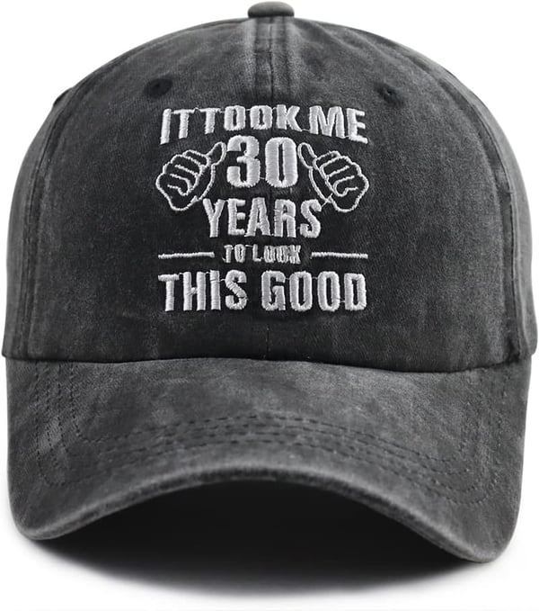30th Birthday Adjustable Embroidery Hat for Women & Men