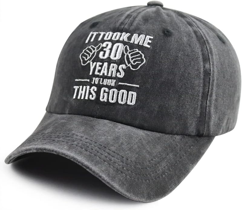 30th Birthday Adjustable Embroidery Hat for Women & Men