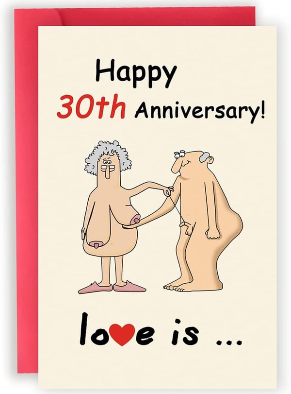 30th Anniversary Card - Funny Gift for Couples