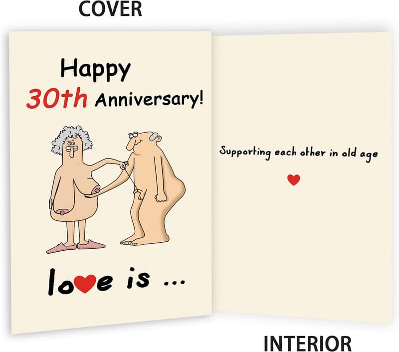 30th Anniversary Card - Funny Gift for Couples