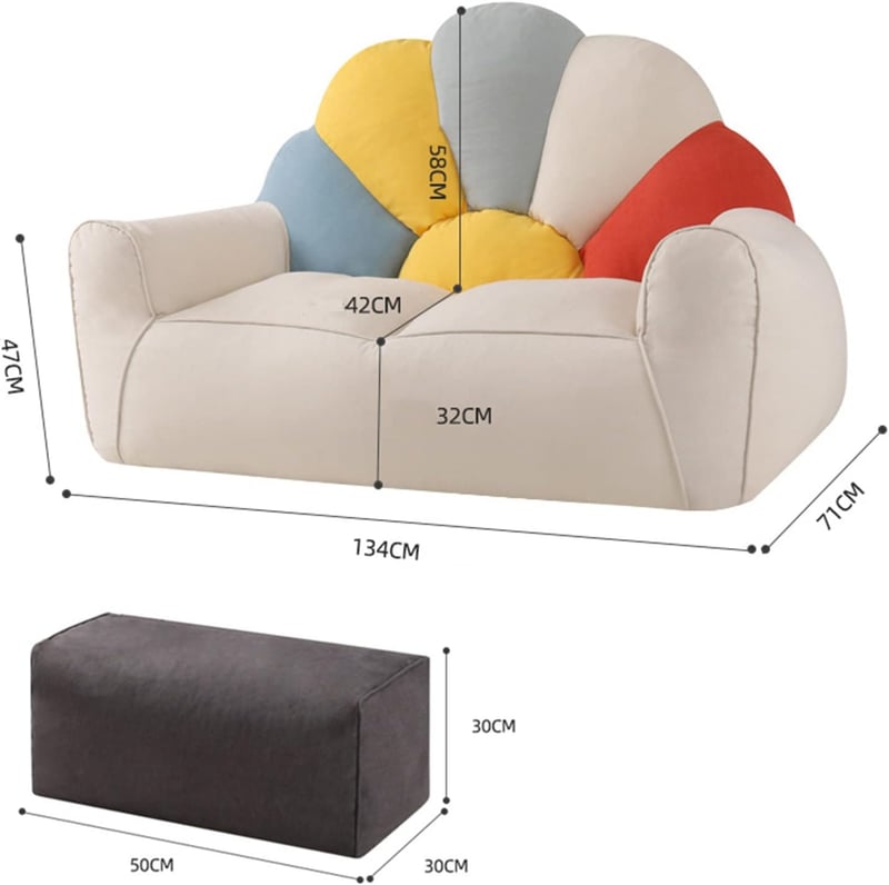 Snorlax Bean Bag Chair Cover with Foot Stool for Teens & Adults