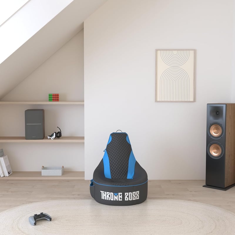 Gaming Bean Bag Chair Cover for Kids - High Back with Cup Holder
