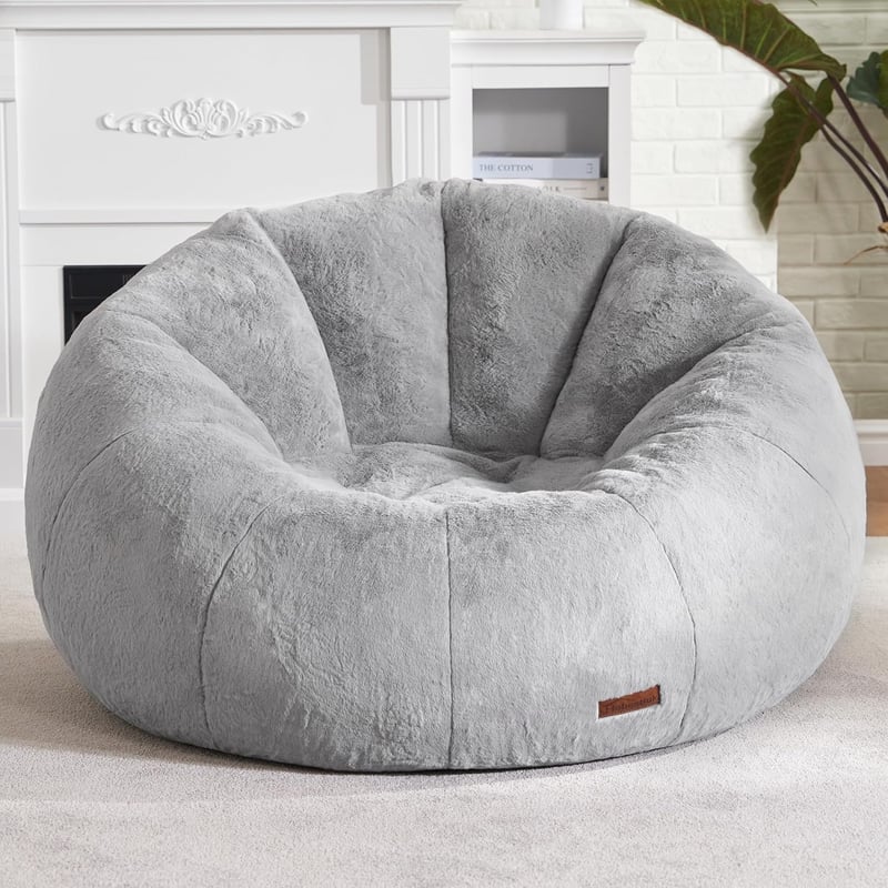 Large Grey Bean Bag Chair for Adults – Comfy & Spacious