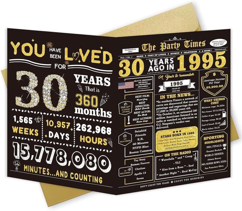 30th Birthday Jumbo Card - Funny Gift for Him/Her