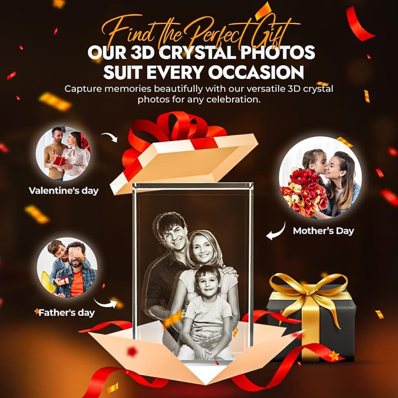 Personalized 3D Holographic Crystal Photo Keepsake