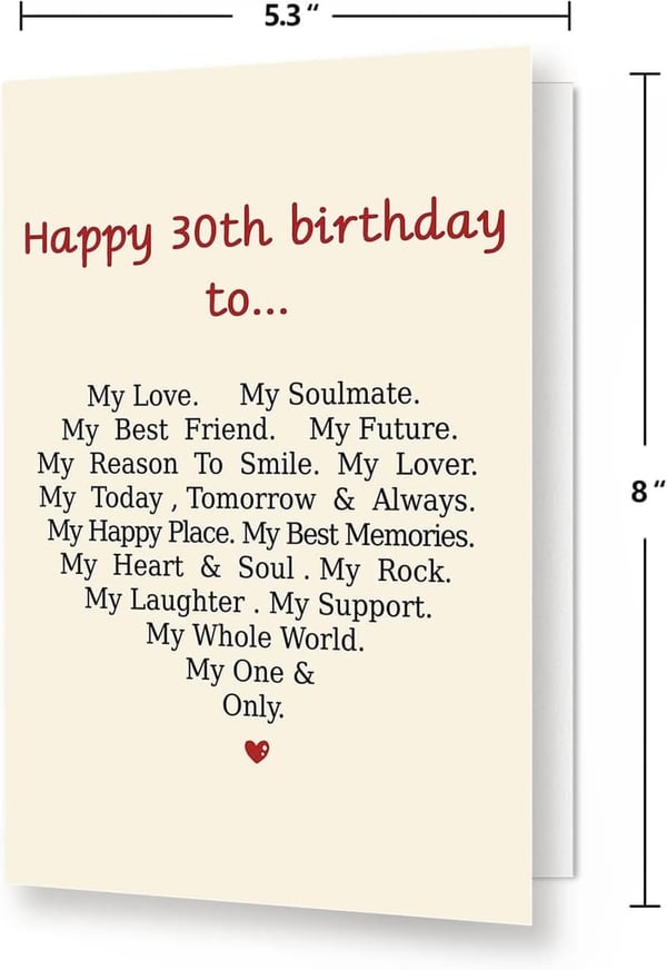 30th Birthday Card for Couples | Funny & Romantic Design