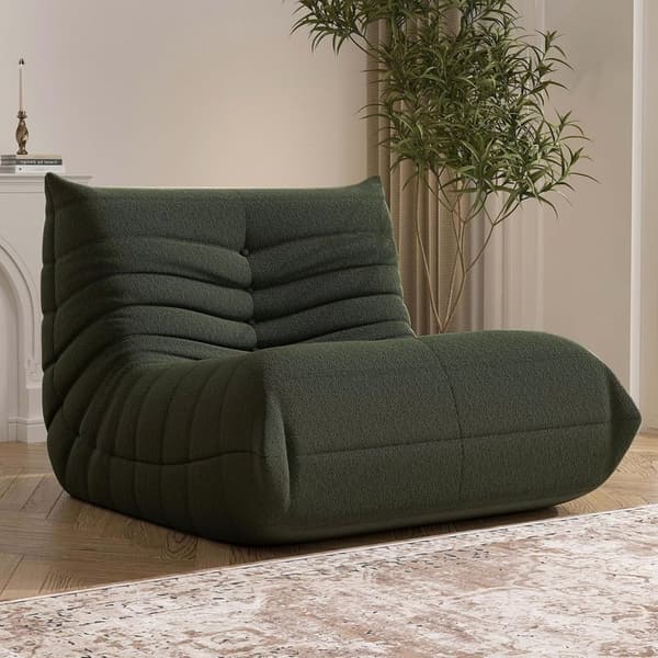 Large Green Bean Bag Chair for Adults and Teens with Memory Foam