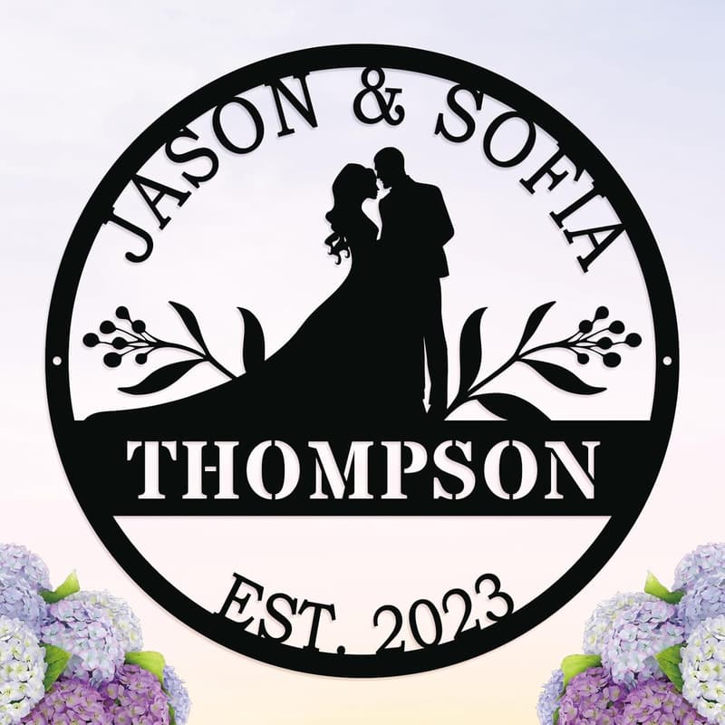 Personalized Metal Name Sign for Wedding Gifts, Couples