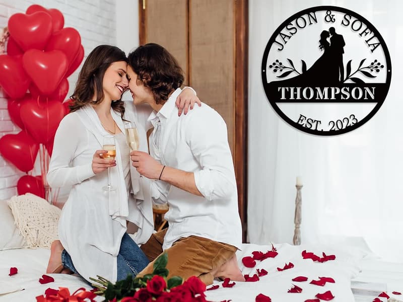 Personalized Metal Name Sign for Wedding Gifts, Couples