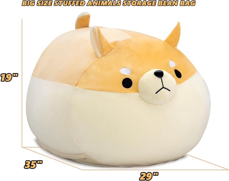 XX-Large Yellow Shiba Inu Stuffed Animal Storage Cover for Kids