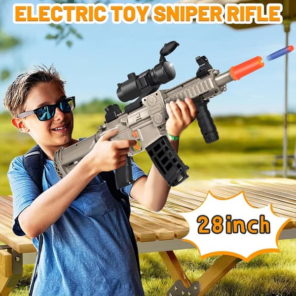 Electric Sniper Rifle Foam Blaster with 120 Bullets for Boys