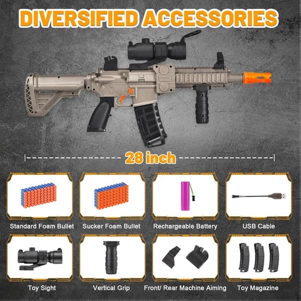 Electric Sniper Rifle Foam Blaster with 120 Bullets for Boys