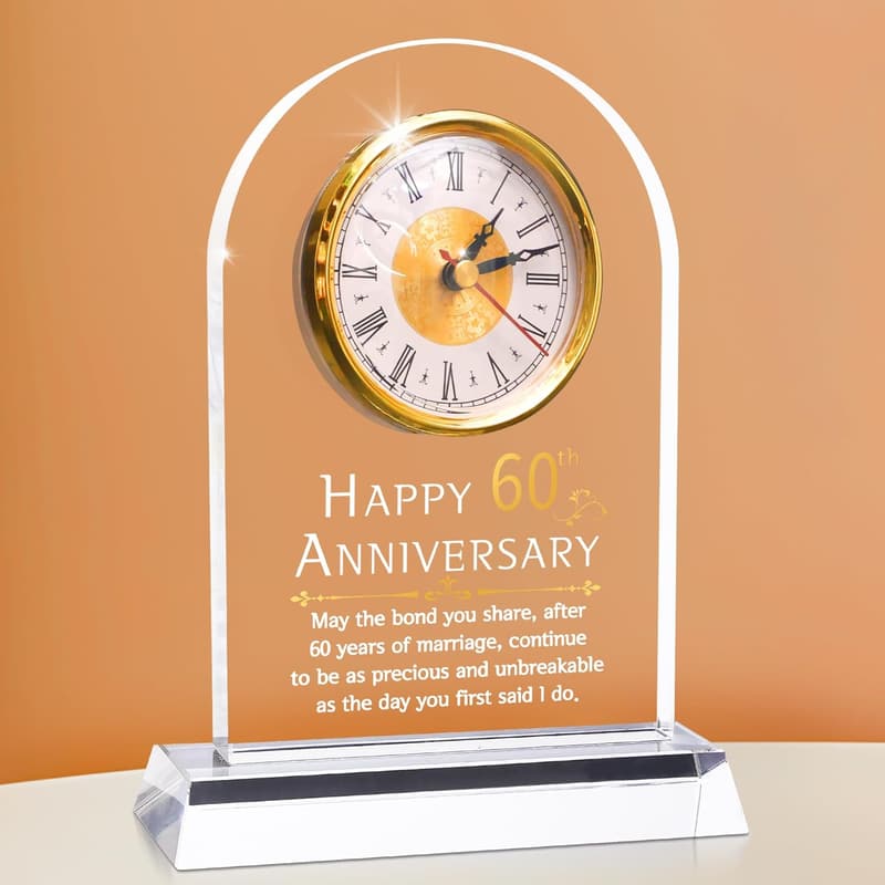 50th Anniversary Desk Clock Gift for Couples