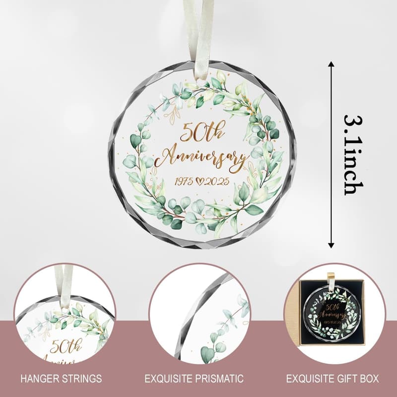 50th Anniversary Crystal Glass Gifts for Couples