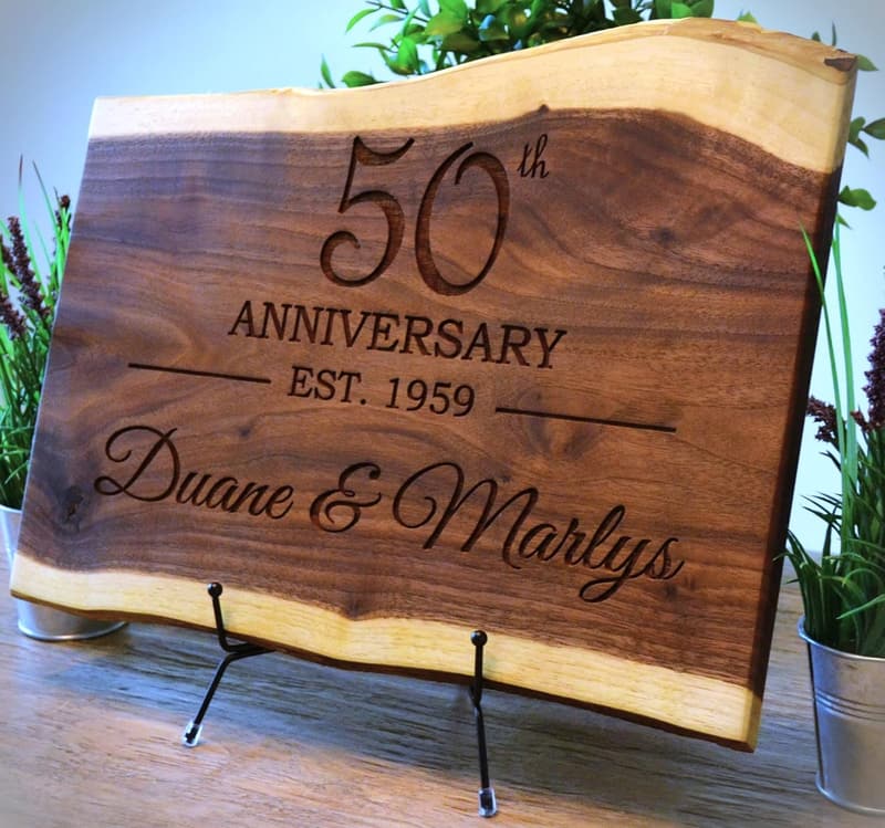 Custom Engraved Walnut Cutting Board for Weddings & Anniversaries