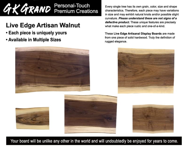 Custom Engraved Walnut Cutting Board for Weddings & Anniversaries