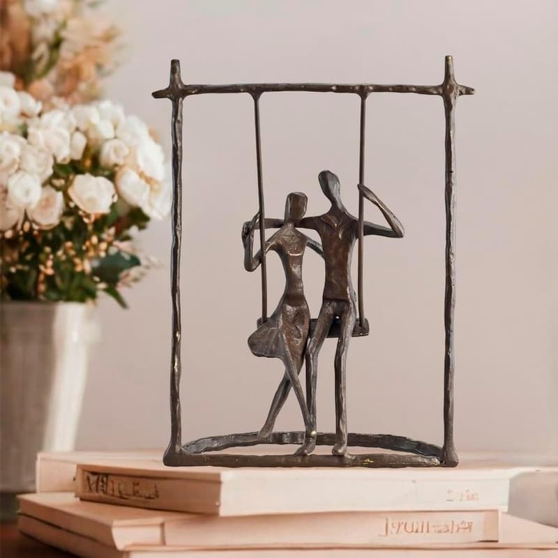 Antique Bronze Couple Statue - Romantic Wedding Anniversary Gift