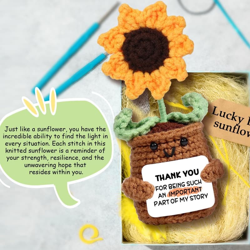 Funny Sunflower Crochet Gift for Dad - Father's Day & Graduation