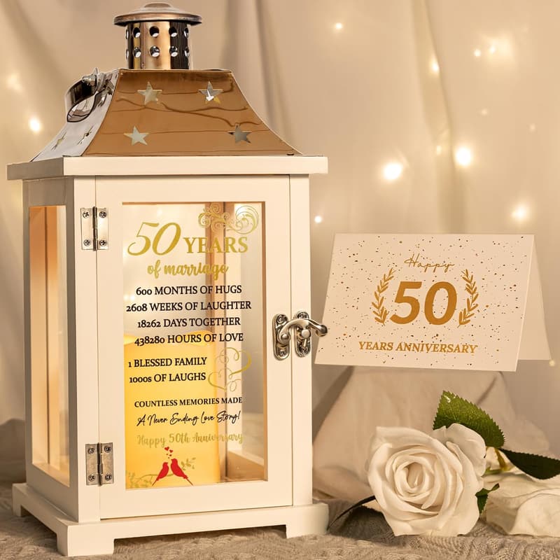 50th Anniversary Lantern Gift for Couples – Unique Keepsake Decor