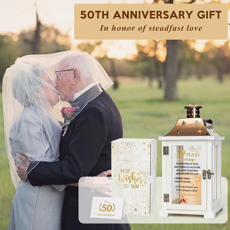 50th Anniversary Lantern Gift for Couples – Unique Keepsake Decor