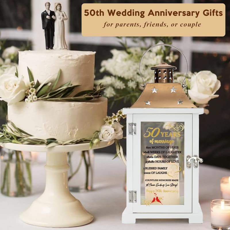 50th Anniversary Lantern Gift for Couples – Unique Keepsake Decor