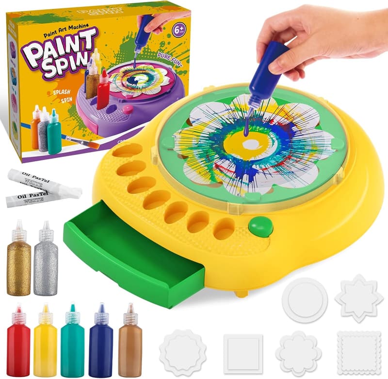 Kids' Paint Spin Art Machine Kit - Creative Art Supplies for Ages 4-12