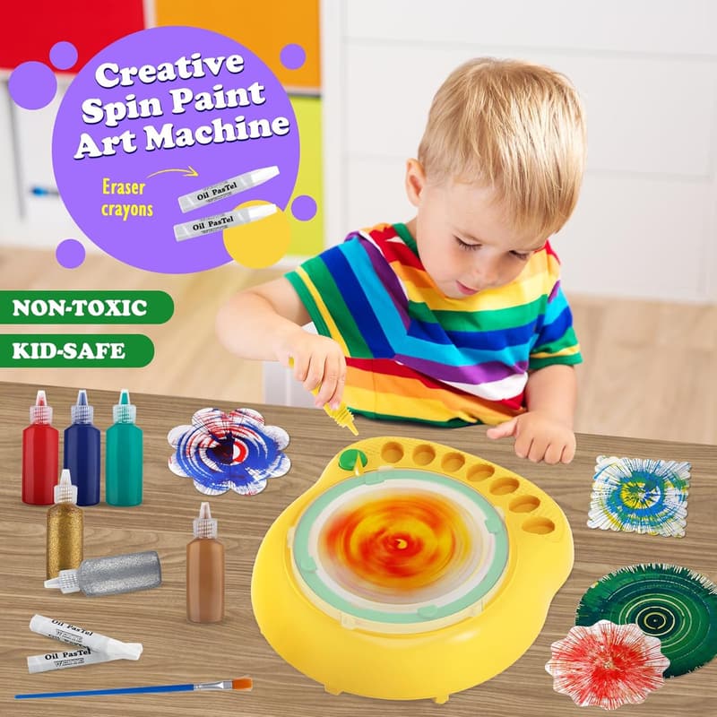 Kids' Paint Spin Art Machine Kit - Creative Art Supplies for Ages 4-12