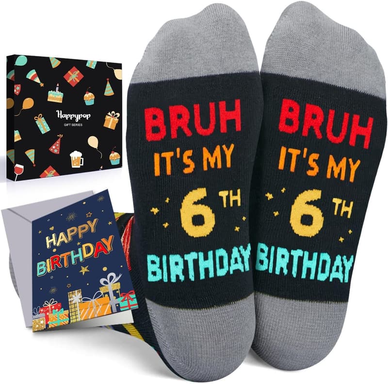 Birthday Gift Box - Fun Socks for Boys Age 5-12