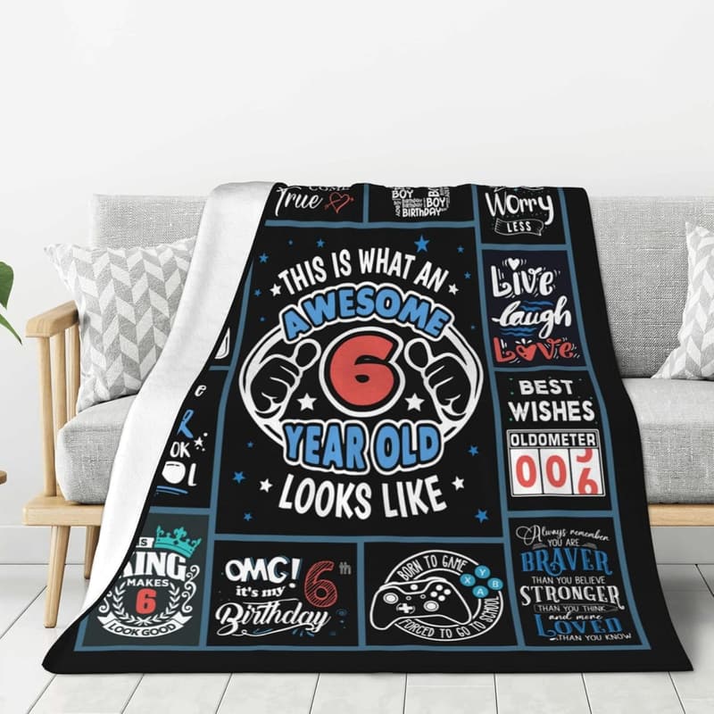 6th Birthday Throw Blanket for Boys, 50