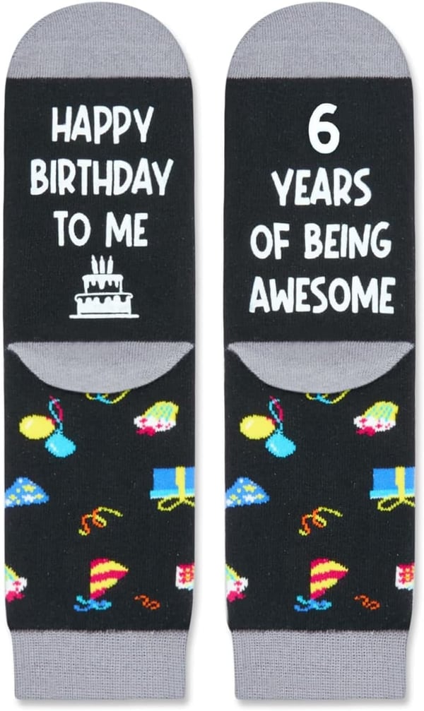 Birthday Gift Socks for Boys Ages 5-12 - Black Gift Box