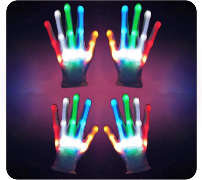 LED Light-Up Gloves for Kids - 6 Flash Modes, Fun Halloween Gift