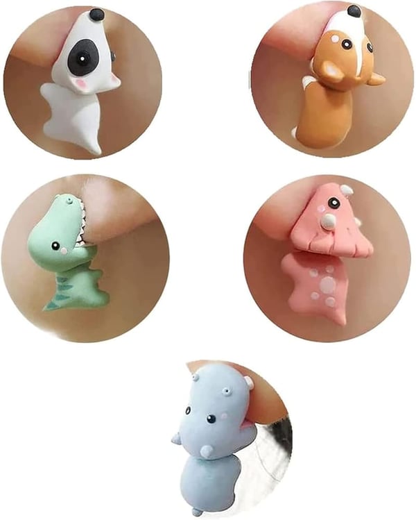 Cute Animal Ear Studs - 3D Polymer Clay for Girls