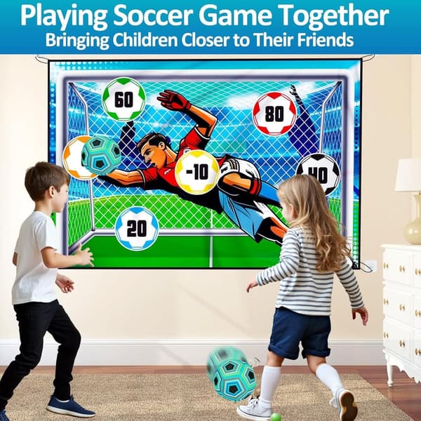 Kids' 2-in-1 Soccer & Football Games Set with Double-Sided Target
