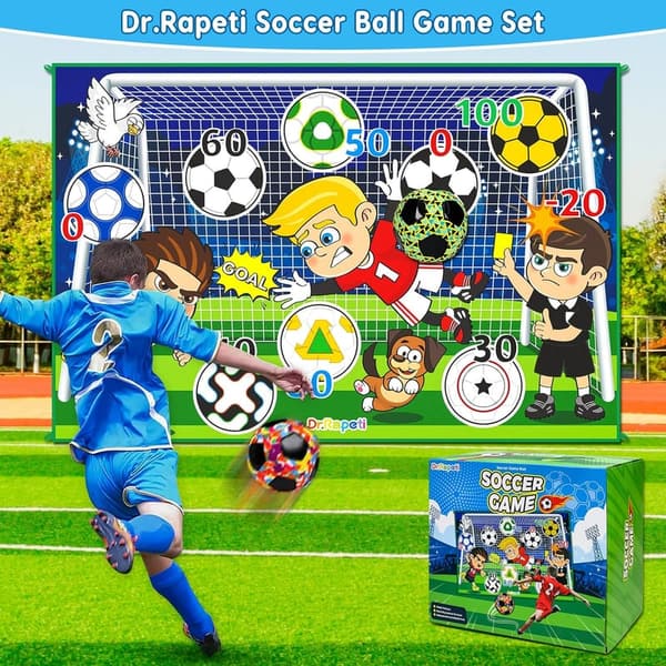 Kids Soccer Goal Game Set - Indoor/Outdoor Mini Toy for Ages 3-10