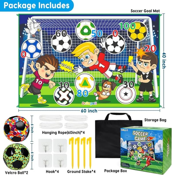 Kids Soccer Goal Game Set - Indoor/Outdoor Mini Toy for Ages 3-10