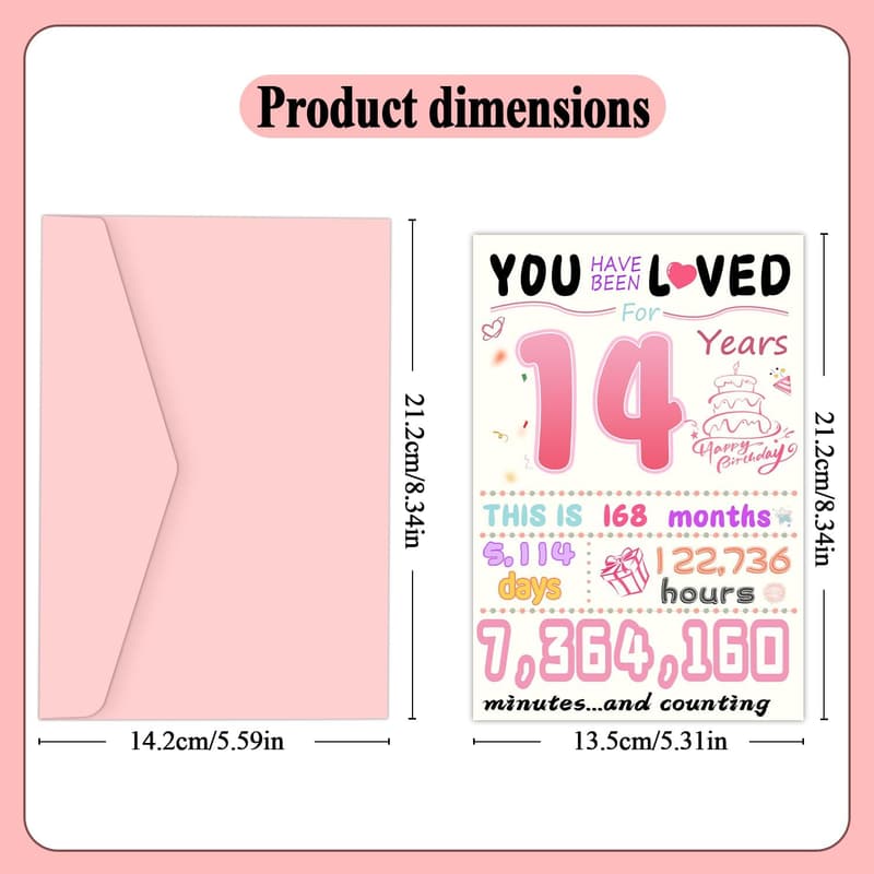 14th Birthday Card - Funny Decorations for Girls