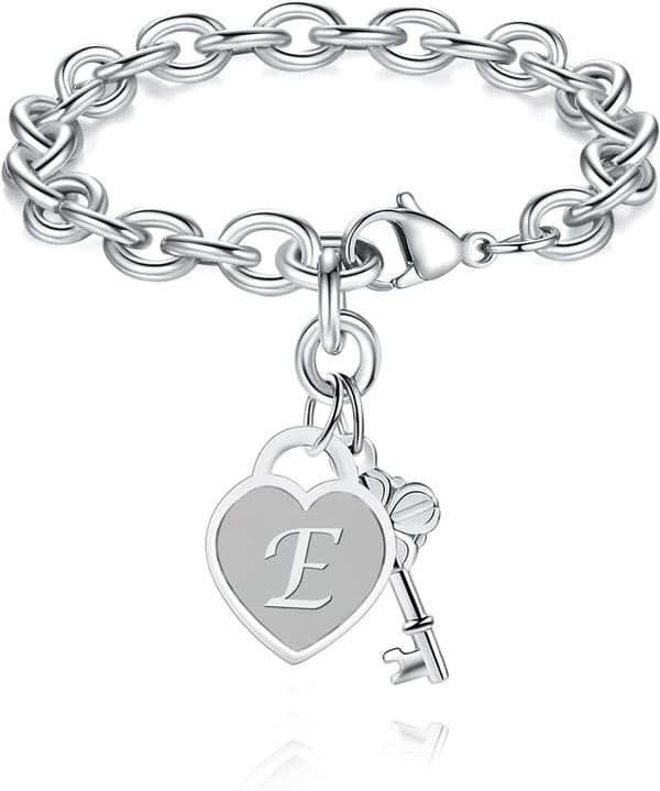 Personalized Stainless Steel Initial Charm Bracelets for Girls