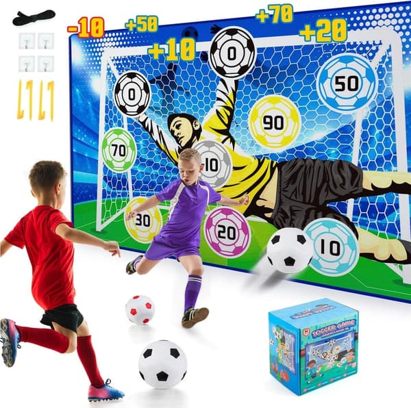 Indoor Soccer Ball Set with Target Goal for Kids (3-12 Years)