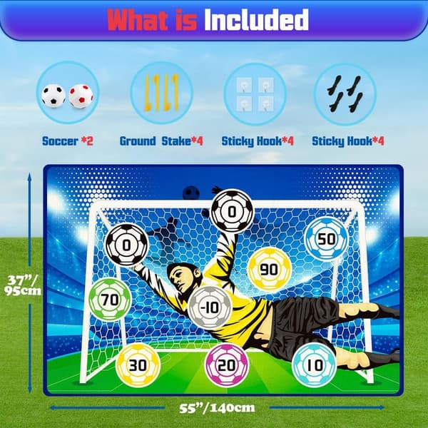 Indoor Soccer Ball Set with Target Goal for Kids (3-12 Years)