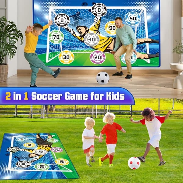 Indoor Soccer Ball Set with Target Goal for Kids (3-12 Years)